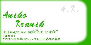 aniko kranik business card